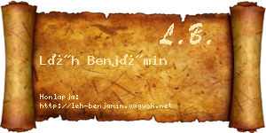 Léh Benjámin névjegykártya