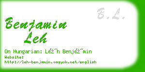 benjamin leh business card